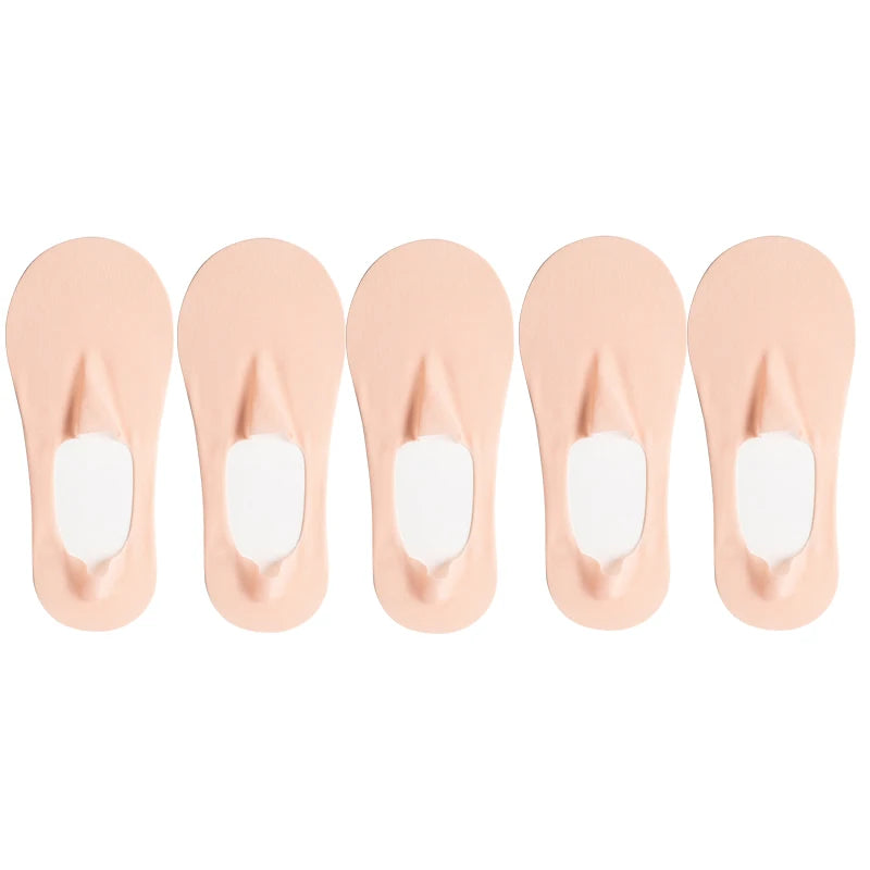5 Pares meias invisiveis  feminina antiderrapante Ultra-fino