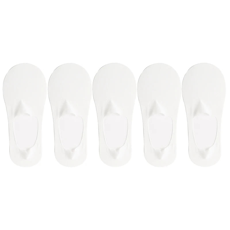 5 Pares meias invisiveis  feminina antiderrapante Ultra-fino