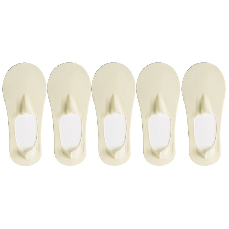 5 Pares meias invisiveis  feminina antiderrapante Ultra-fino