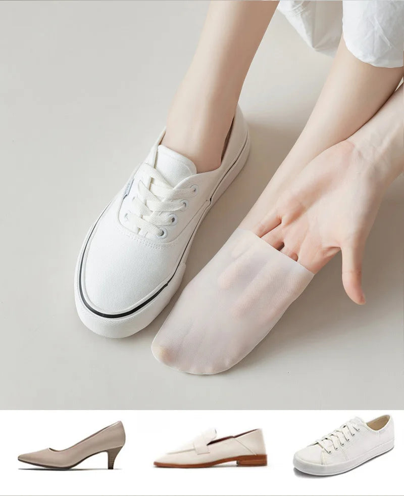 5 Pares meias invisiveis  feminina antiderrapante Ultra-fino