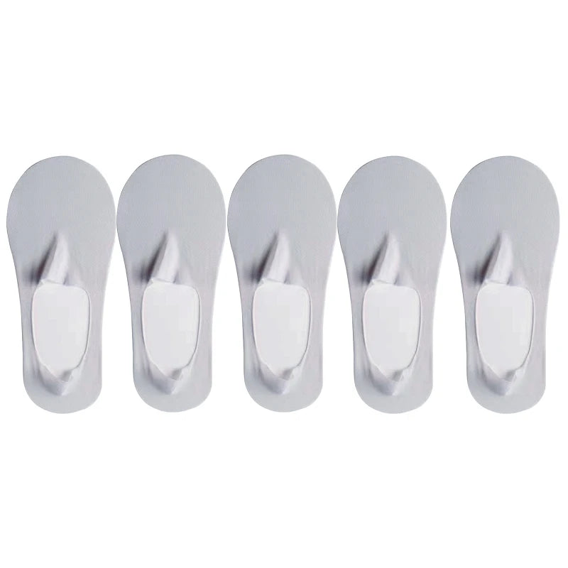 5 Pares meias invisiveis  feminina antiderrapante Ultra-fino