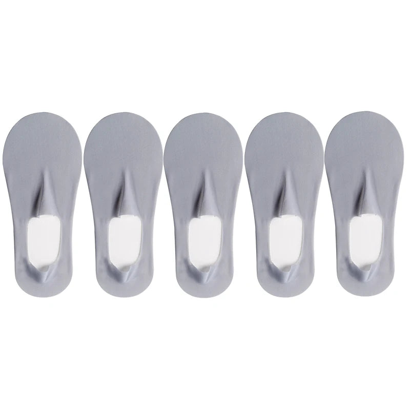 5 Pares meias invisiveis  feminina antiderrapante Ultra-fino